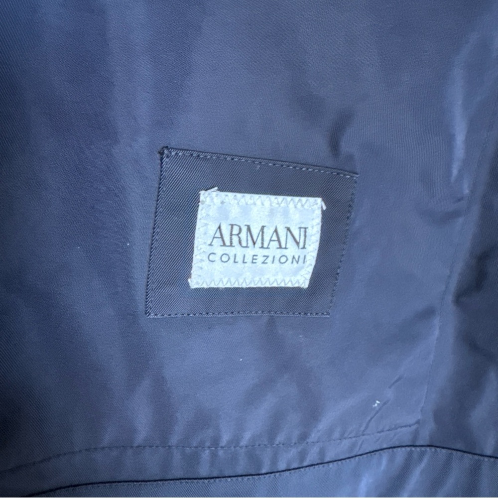 ARMANI COLLEZIONI MEN'S NAVY BLUE WATER REPELLENT RAIN COAT  WINDBREAKER SIZE 50 - Picture 6 of 10
